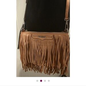 Rebecca Minkoff Gold and Brown Fringe Detail